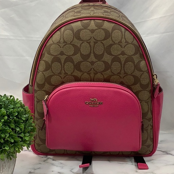 Coach Bags Nwt Coach Court Backpack In Signature Canvas Khakibold